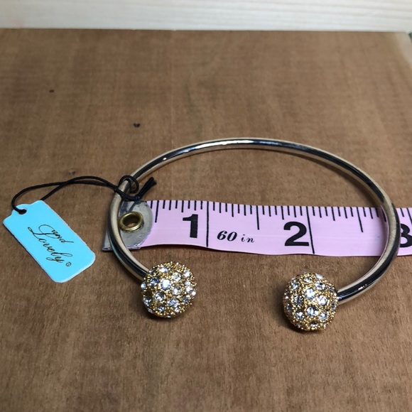 Pave ball cuff bracelet - Picture 2 of 3